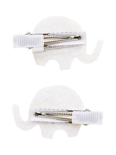 

Aye Candy Girls White & Gold-Toned Set of 2 Alligator Hair Clip