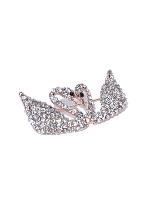 

YouBella Women Gold-Plated Stone-Studded Swan-Shaped Brooch