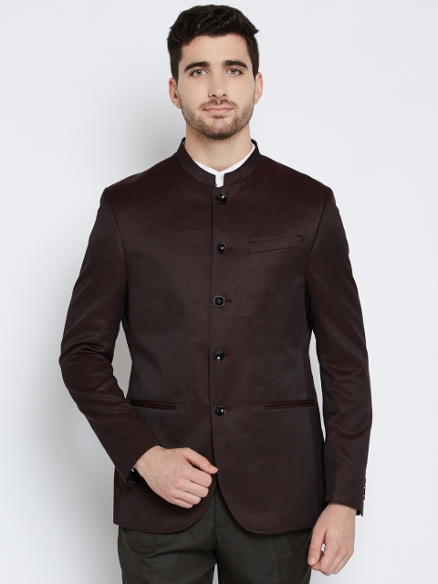 

Blackberrrys Burgundy Dual-Toned Single-Breasted Regular Contemporary Fit Partywear Blazer