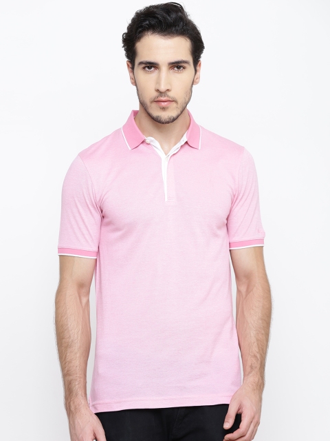 

Blackberrys Men Pink Solid Polo Collar T-shirt