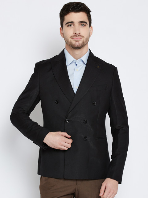 

Blackberrys Black Regular Trim Fit Double-Breasted Formal Blazer