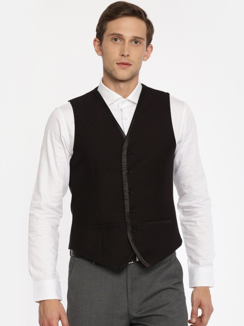 

Blackberrys Black Patterned Slim Fit Waistcoat