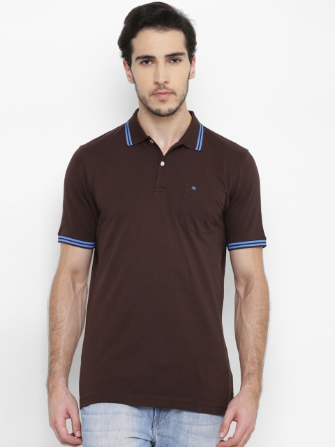 

Blackberrys Men Brown Solid Polo Collar T-shirt