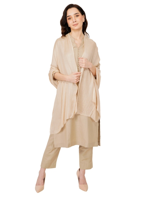 

Rhe-Ana Women Beige Solid Stole
