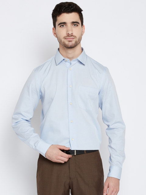 

Blackberrys Men Blue Slim Fit Self-Checked Formal Shirt
