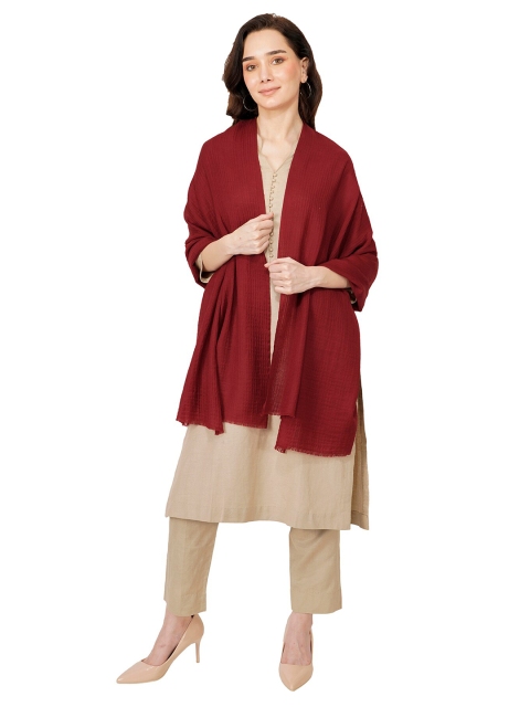 

Rhe-Ana Women Burgundy Solid Wool Stole