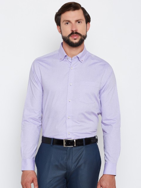 

Blackberrys Men Lavender Smart Fit Self Design Formal Shirt