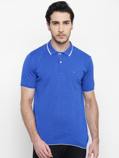 

Blackberrys Men Blue Solid Polo Collar T-shirt