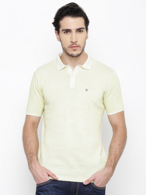 

Blackberrys Men Lime Green Solid Polo Collar T-shirt