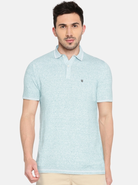 

Blackberrys Men Blue Solid Polo Collar T-shirt