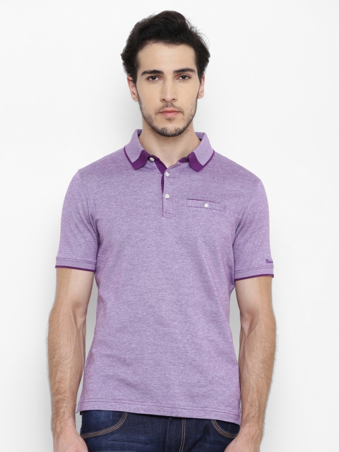 

Blackberrys Men Purple Solid Polo Collar T-shirt