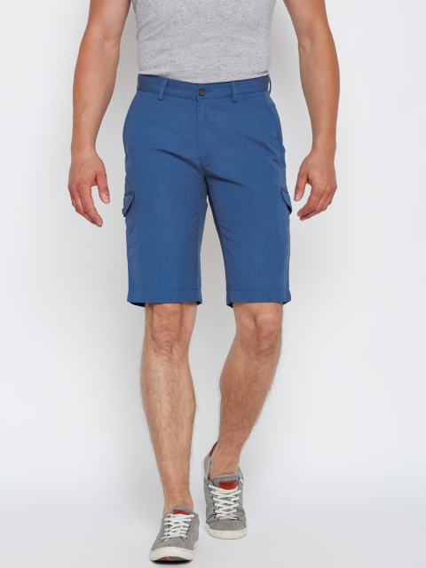 

Blackberrys Men Blue Solid Cargo Shorts