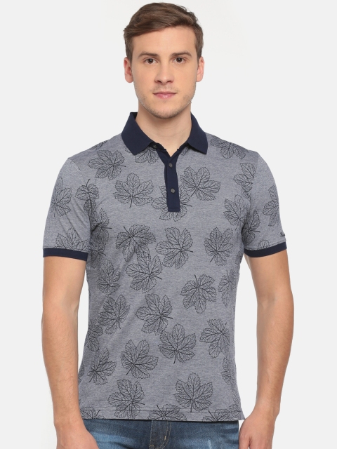 

Blackberrys Men Blue Printed Polo Collar T-shirt