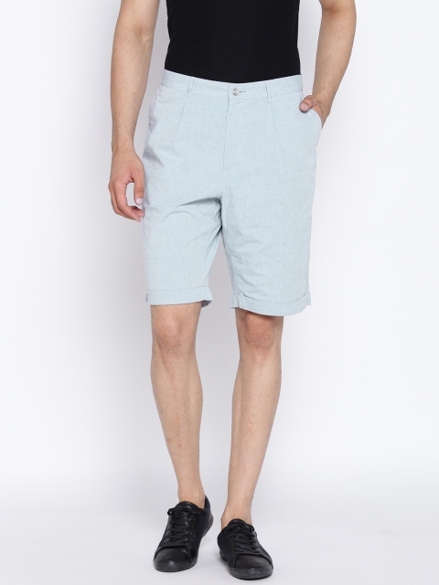 

Blackberrys Men Blue Self-Design Shorts