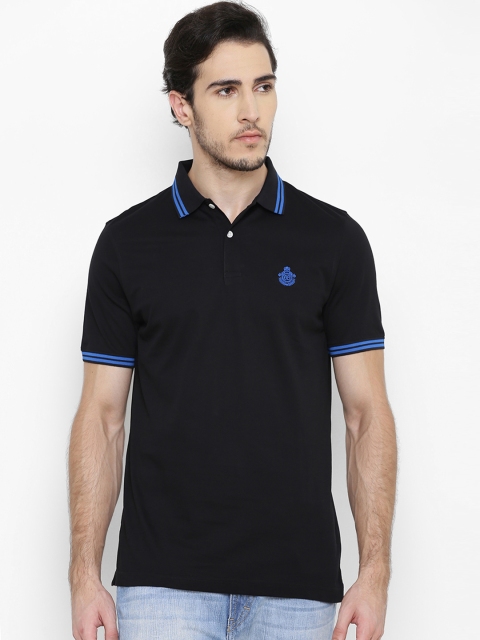 

Blackberrys Men Black Solid Polo Collar T-shirt
