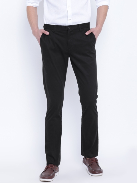 

Blackberrys Men Black Sharp Fit Solid Trousers