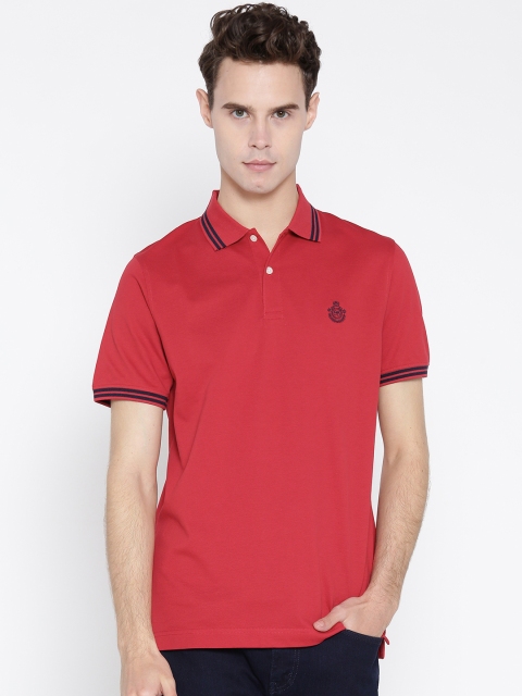 

Blackberrys Men Red Solid Polo Collar T-shirt