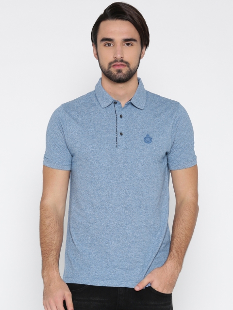 

Blackberrys Men Blue Solid Polo Collar T-shirt