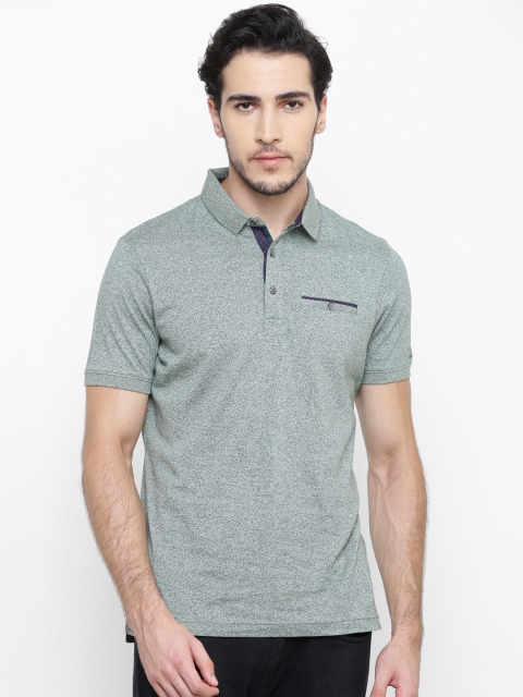 

Blackberrys Men Green Solid Polo Collar Pure Cotton T-shirt