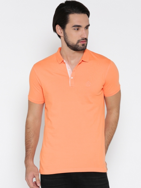 

Blackberrys Men Orange Solid Polo Collar T-shirt