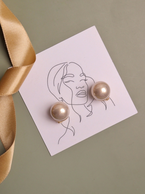 

CURIO COTTAGE Women Champagne Contemporary Stud Earrings
