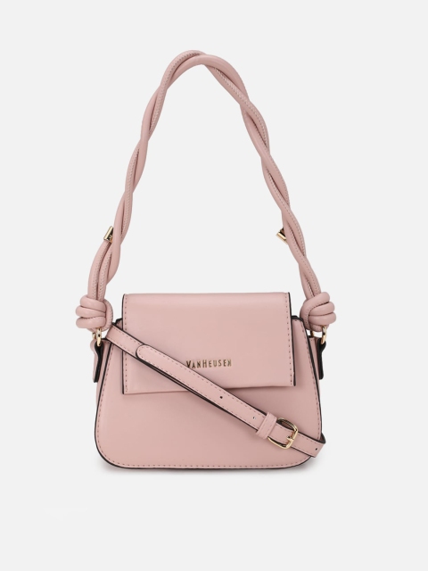 

Van Heusen Woman Pink PU Structured Sling Bag