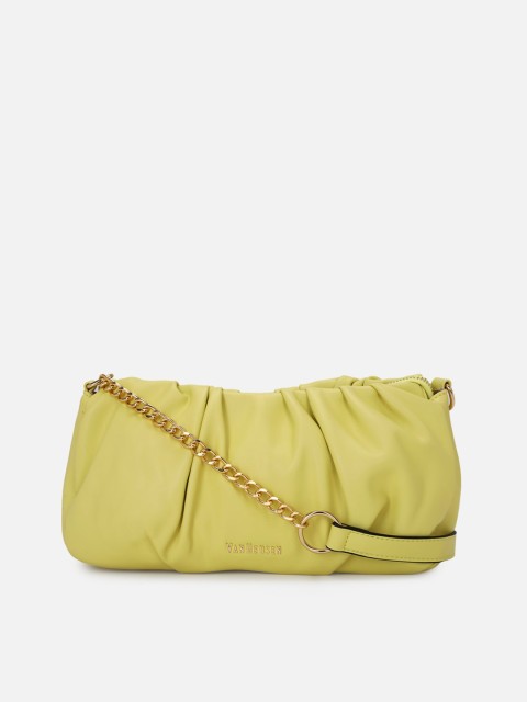 

Van Heusen Woman Yellow PU Structured Sling Bag with Bow Detail
