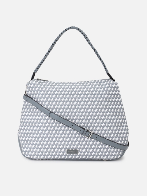 

Van Heusen Woman Grey Printed PU Structured Hobo Bag with Quilted