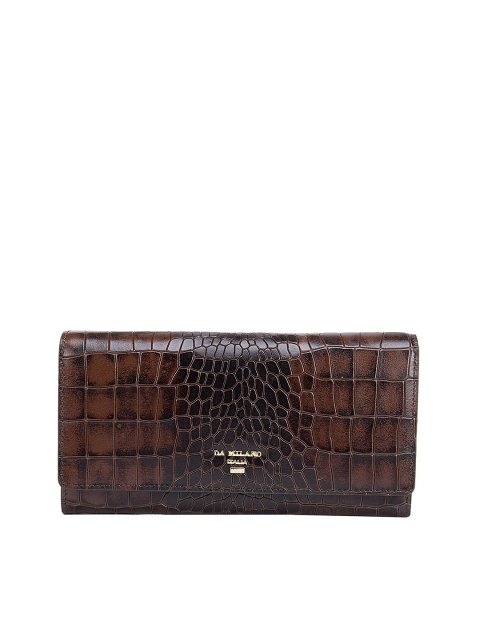

Da Milano Women Brown & Black Textured Leather Two Fold Wallet