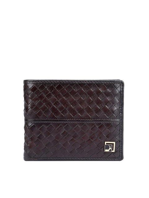 

Da Milano Men Brown Textured Leather Two Fold Wallet