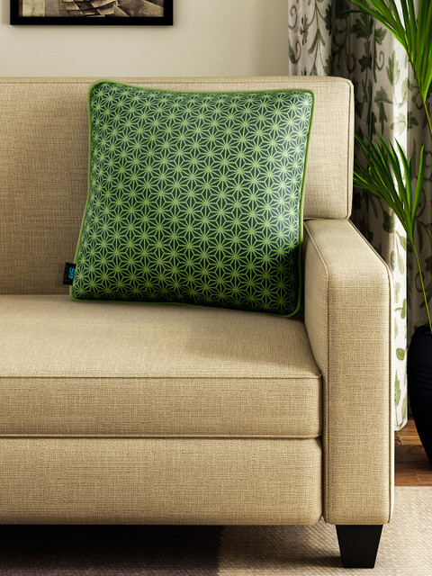

S9home by Seasons Green Single Patterned 16'' x 16'' Square Cushion Cover