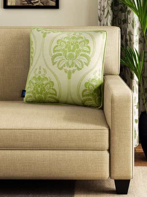

S9home by Seasons Green & Off-White Single Patterned 20'' x 20'' Square Cushion Cover