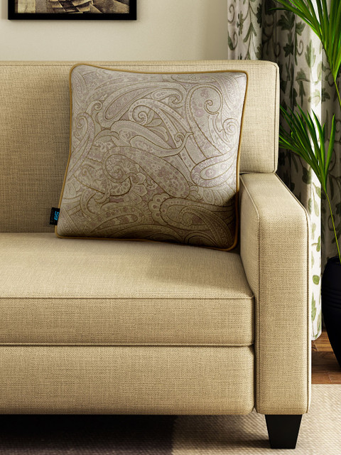 

S9home by Seasons Olive Green & Grey Single Patterned 20'' x 20'' Square Cushion Cover