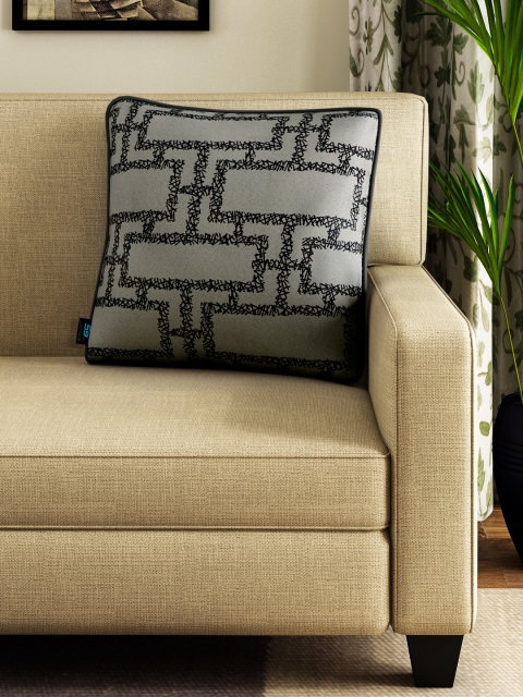 

S9home by Seasons Black & Grey 16" X 16" Square Cushion Cover