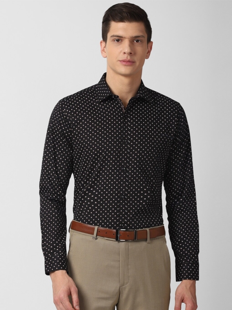 

Van Heusen Men Black Slim Fit Printed Cotton Formal Shirt