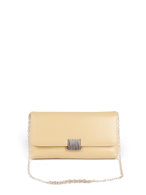 

ODETTE Women Yellow Textured PU Foldover Clutch