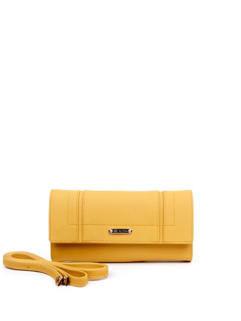 

ODETTE Women Yellow Foldover Clutch