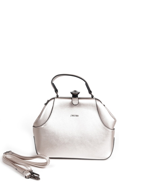 

ODETTE Silver-Toned Structured Shoulder Bag
