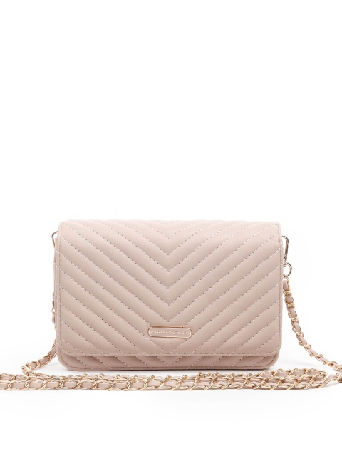 

ODETTE Women Beige Textured Box Clutch
