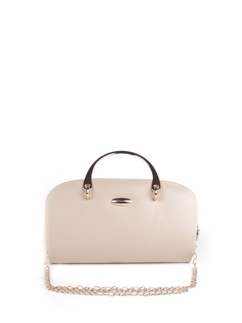 

ODETTE Women Cream & Gold Solid Shoulder Strap Clutch