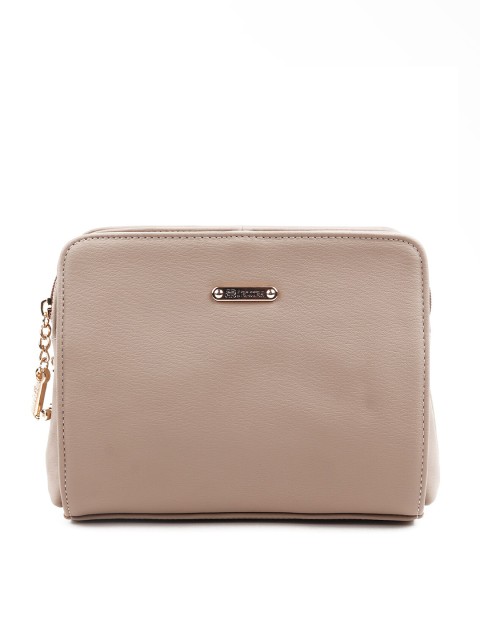 

ODETTE Women Beige Foldover Clutch