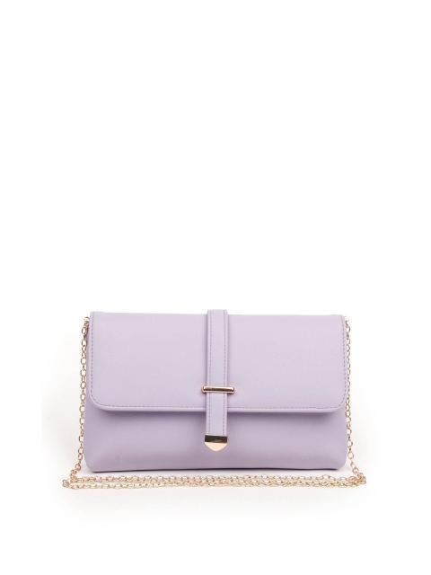 

ODETTE Women Lavender & Gold-Toned Foldover Clutch