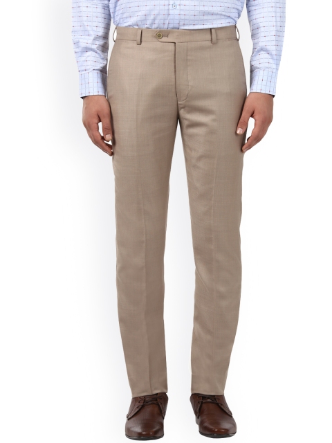 

Raymond Men Beige Tailored Slim Fit Solid Formal Trousers