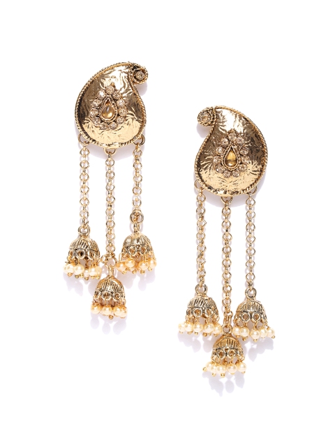 

Zaveri Pearls Gold-Plated Drop Earrings