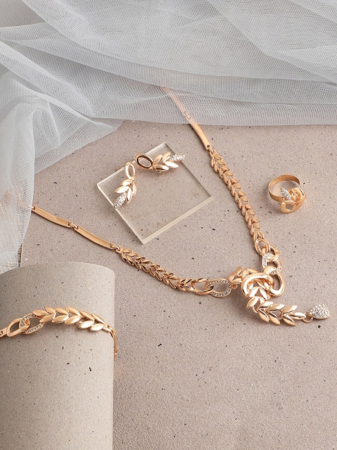 

SOHI Gold-Plated Artificial Stones Studded Jewellery Set