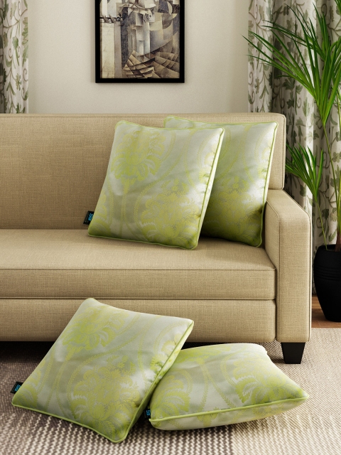 

S9home by Seasons Green Set of 4 Patterned 20" x 20" Square Cushion Covers