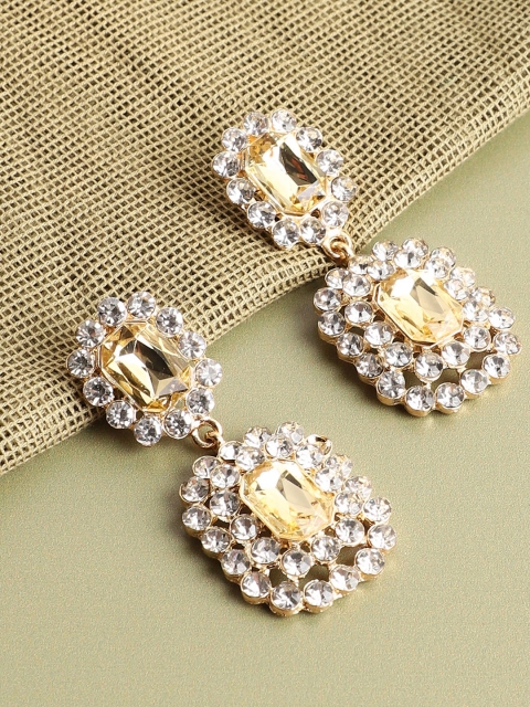 

SOHI Contemporary Gold Plated Drop Earrings
