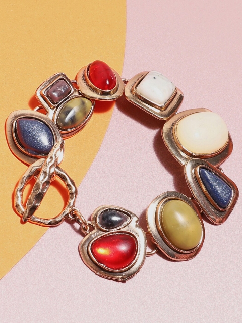 

SOHI Women Gold-Toned & Red Link Bracelet