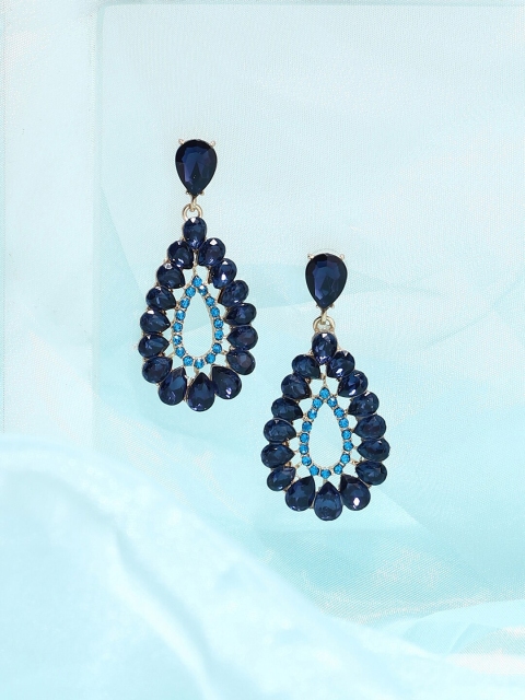 

SOHI Blue Contemporary Drop Earrings