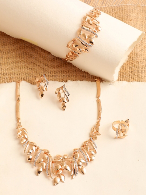 

SOHI Gold-Plated Stone Studded Jewellery Set